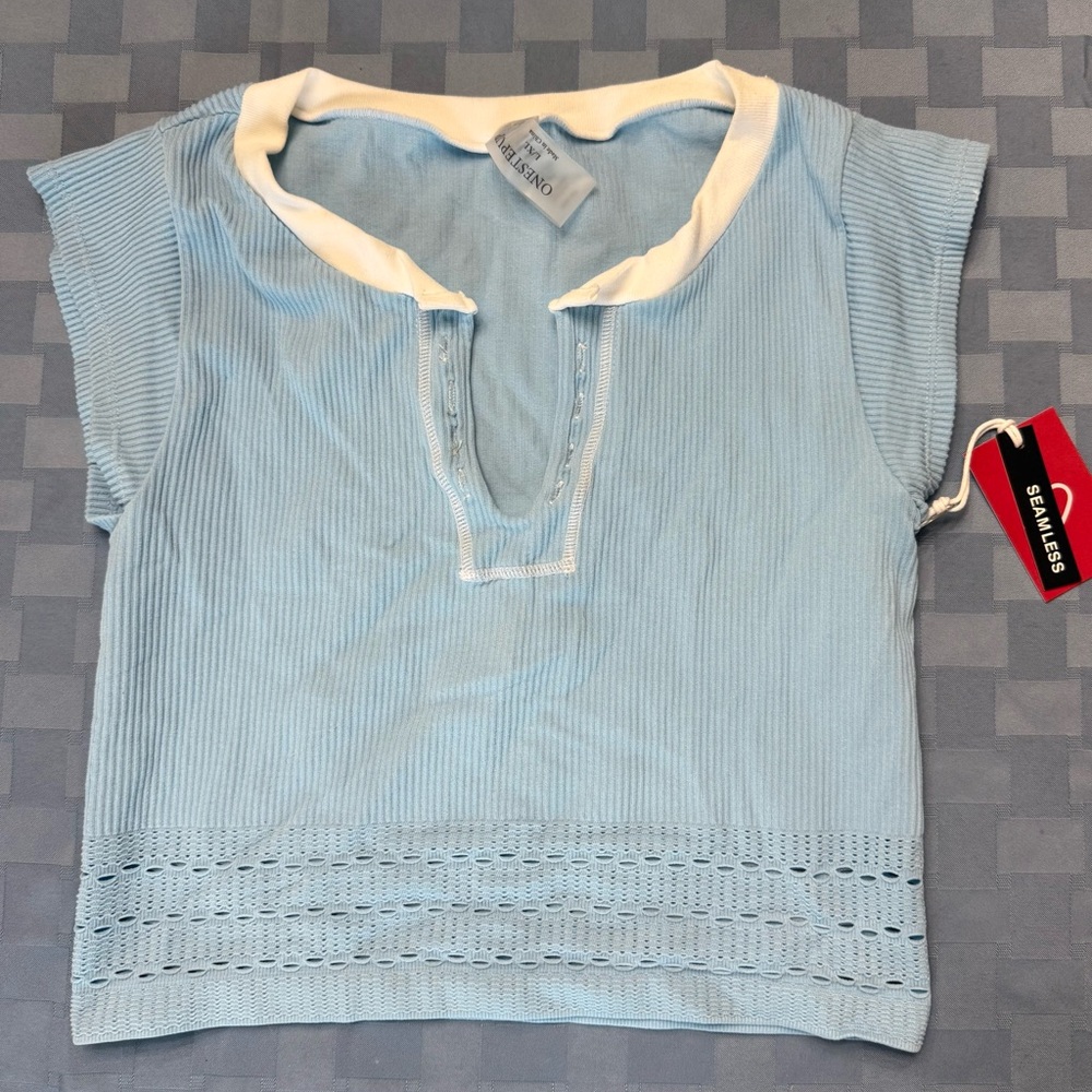 Blue Short Sleeve Top